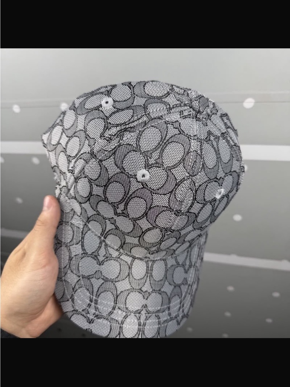 Coach Monogram Baseball Cap in Grey and Black